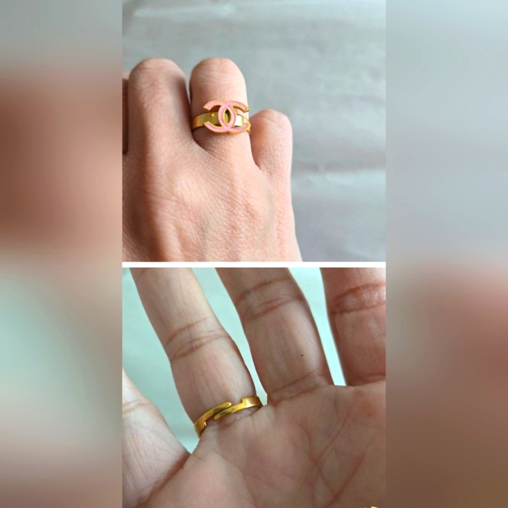 Pink adjustable ring